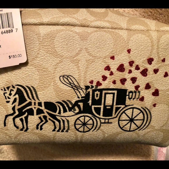 Coach Cosmetic Bag with Hearts Motif - Picture 10 of 10